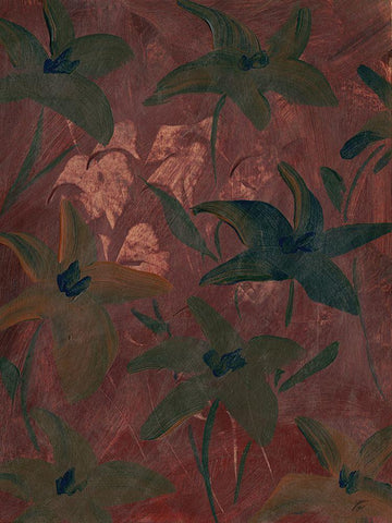 Autumn Fireworks Flowers I White Modern Wood Framed Art Print with Double Matting by Lee, Judson