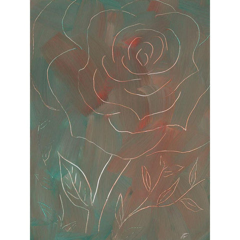 Autumn Line Rose I Black Modern Wood Framed Art Print by Lee, Judson