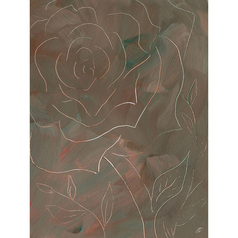 Autumn Line Rose II Black Modern Wood Framed Art Print by Lee, Judson