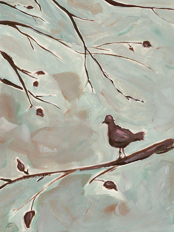 Cool Autumn Bird White Modern Wood Framed Art Print with Double Matting by Lee, Judson