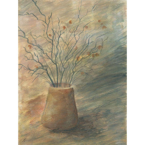Dried Twig Buds White Modern Wood Framed Art Print by Lee, Judson