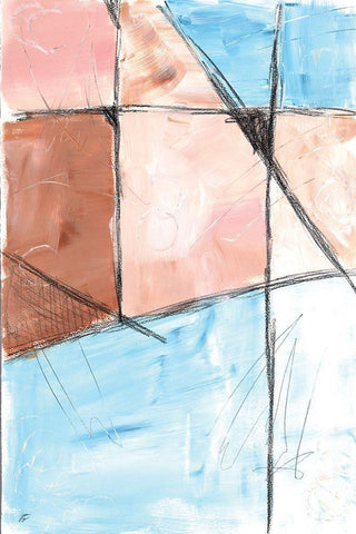 City Grid I White Modern Wood Framed Art Print with Double Matting by Lee, Judson