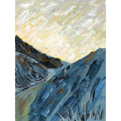 Blue Valley Black Modern Wood Framed Art Print with Double Matting by Lee, Judson