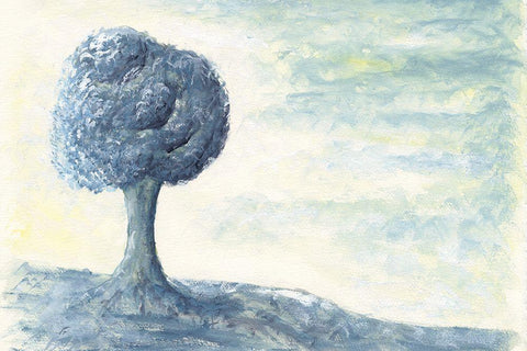 Cotton Tree with a View Black Ornate Wood Framed Art Print with Double Matting by Lee, Judson