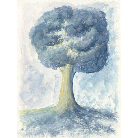 Fluffy Tree Black Modern Wood Framed Art Print by Lee, Judson
