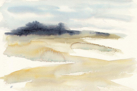 Distant Trees White Modern Wood Framed Art Print with Double Matting by Lee, Judson