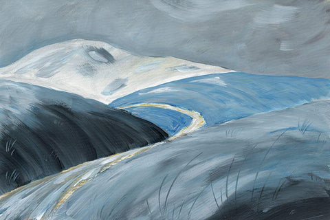 Golden Road White Modern Wood Framed Art Print with Double Matting by Lee, Judson