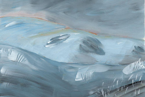 Golden Touch Hills White Modern Wood Framed Art Print with Double Matting by Lee, Judson