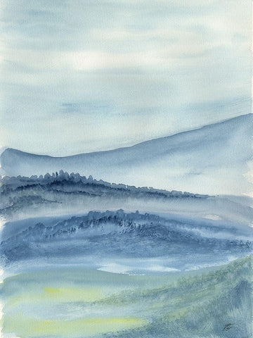 Watery Hills Black Ornate Wood Framed Art Print with Double Matting by Lee, Judson