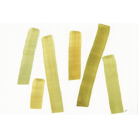 Emerald Stripes White Modern Wood Framed Art Print by Lee, Judson