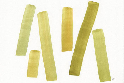 Emerald Stripes Black Ornate Wood Framed Art Print with Double Matting by Lee, Judson