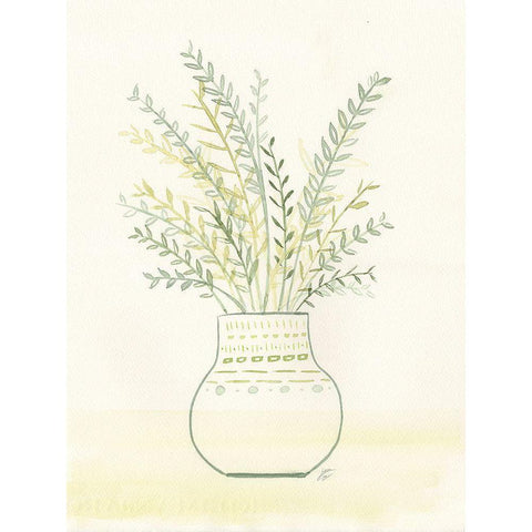 Fern Arrangement Black Modern Wood Framed Art Print with Double Matting by Lee, Judson