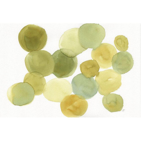 Watercolor Circle Gold Ornate Wood Framed Art Print with Double Matting by Lee, Judson