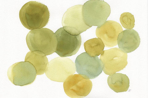 Watercolor Circle Black Ornate Wood Framed Art Print with Double Matting by Lee, Judson