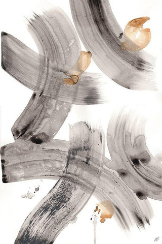 Gold Overlay II White Modern Wood Framed Art Print with Double Matting by Lee, Judson