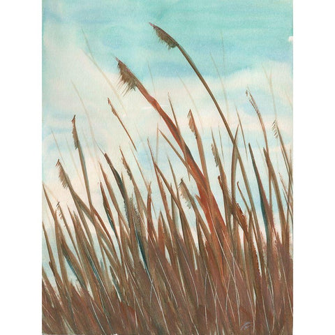 Feathered Grass Black Modern Wood Framed Art Print with Double Matting by Lee, Judson