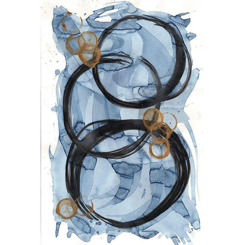 Sketch Circles II Black Modern Wood Framed Art Print with Double Matting by Lee, Judson