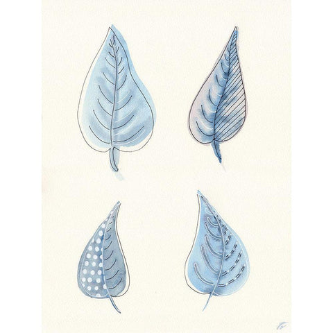 4 Leaves White Modern Wood Framed Art Print by Lee, Judson