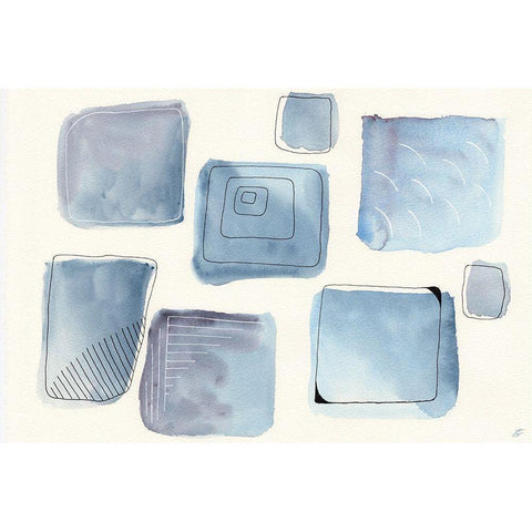 Rounded Box Sketch White Modern Wood Framed Art Print by Lee, Judson