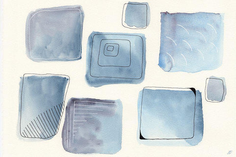 Rounded Box Sketch Black Ornate Wood Framed Art Print with Double Matting by Lee, Judson