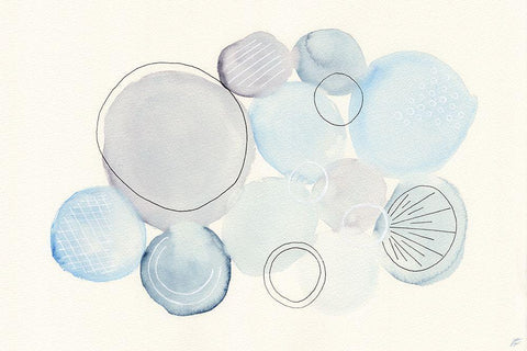 Water Circle Black Ornate Wood Framed Art Print with Double Matting by Lee, Judson