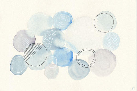 Water Circle II White Modern Wood Framed Art Print with Double Matting by Lee, Judson