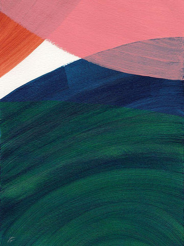 Big Circles III White Modern Wood Framed Art Print with Double Matting by Lee, Judson