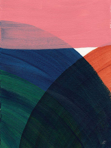 Big Circles IV White Modern Wood Framed Art Print with Double Matting by Lee, Judson