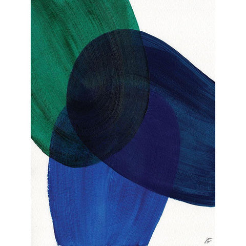 Blue Green I Black Modern Wood Framed Art Print with Double Matting by Lee, Judson