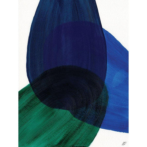 Blue Green II Black Modern Wood Framed Art Print with Double Matting by Lee, Judson
