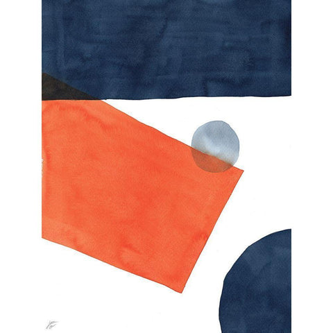 Abstract Shapes Black Modern Wood Framed Art Print with Double Matting by Lee, Judson