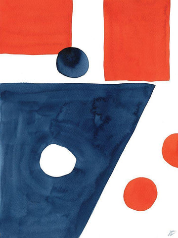 Whole and Circle Abstract White Modern Wood Framed Art Print with Double Matting by Lee, Judson