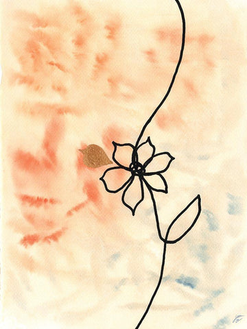 Textured Flower I Black Ornate Wood Framed Art Print with Double Matting by Lee, Judson