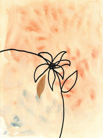 Textured Flower II Black Ornate Wood Framed Art Print with Double Matting by Lee, Judson