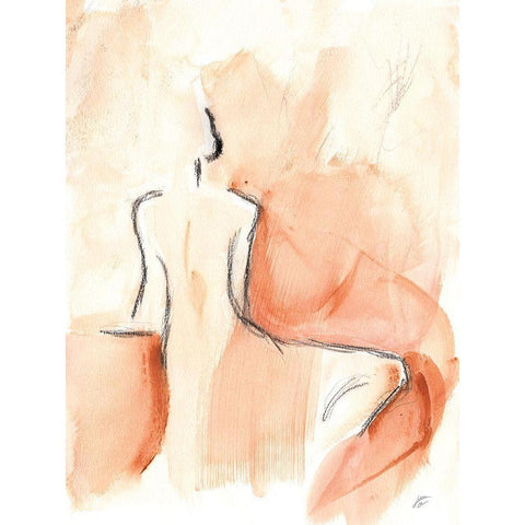 Relaxed Lady I Black Modern Wood Framed Art Print with Double Matting by Lee, Judson