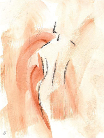 Relaxed Lady II White Modern Wood Framed Art Print with Double Matting by Lee, Judson