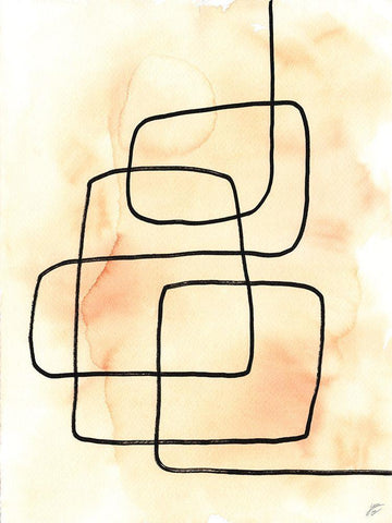 Wandering Lines White Modern Wood Framed Art Print with Double Matting by Lee, Judson