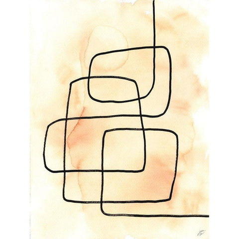 Wandering Lines Black Modern Wood Framed Art Print with Double Matting by Lee, Judson