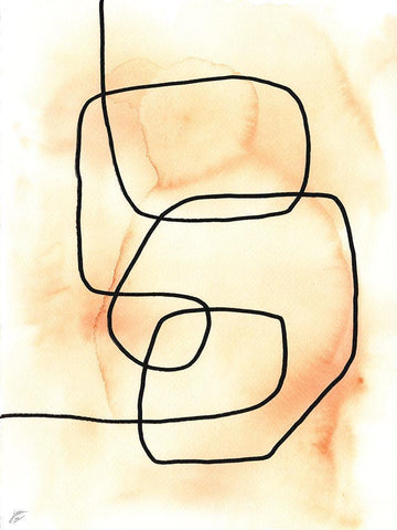 Wandering Lines II Black Ornate Wood Framed Art Print with Double Matting by Lee, Judson