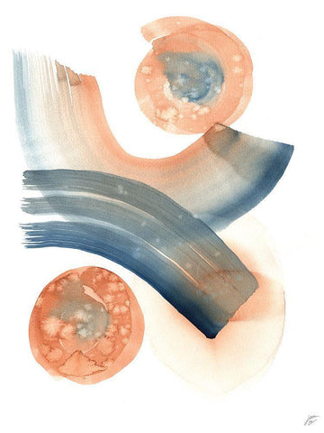 Wide Stroke and Circle II White Modern Wood Framed Art Print with Double Matting by Lee, Judson