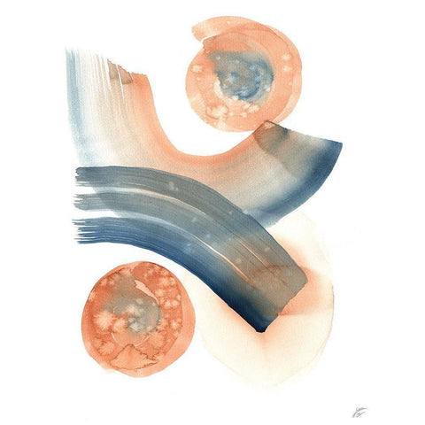 Wide Stroke and Circle II Gold Ornate Wood Framed Art Print with Double Matting by Lee, Judson