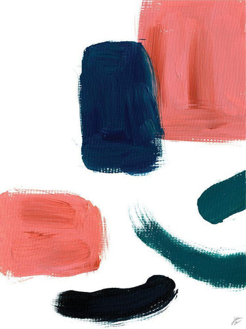 Blocks and Brush Strokes White Modern Wood Framed Art Print with Double Matting by Lee, Judson