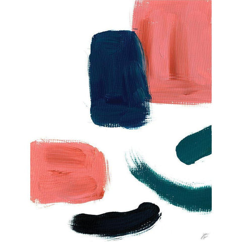 Blocks and Brush Strokes Black Modern Wood Framed Art Print by Lee, Judson