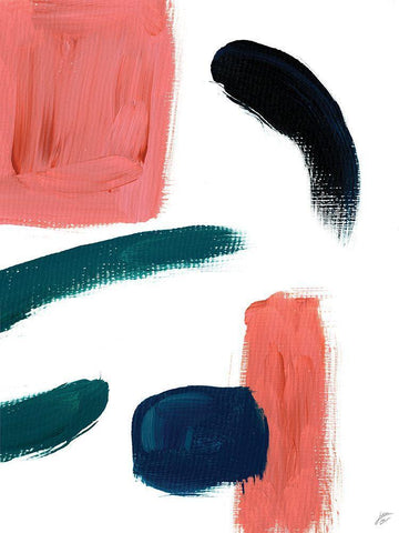 Blocks and Brush Strokes II White Modern Wood Framed Art Print with Double Matting by Lee, Judson