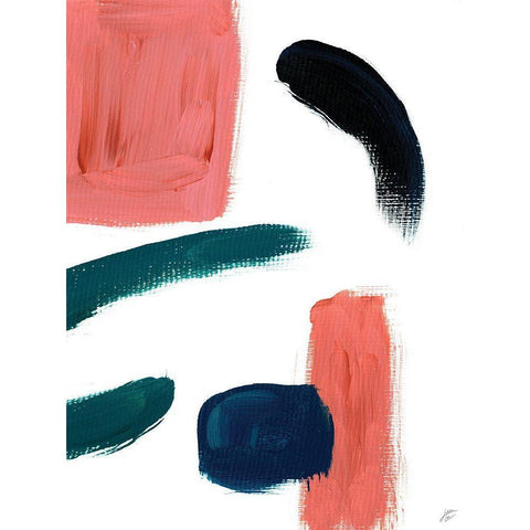 Blocks and Brush Strokes II White Modern Wood Framed Art Print by Lee, Judson