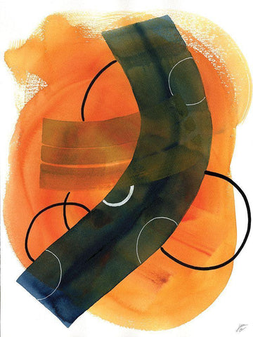 Thin Circles II White Modern Wood Framed Art Print with Double Matting by Lee, Judson