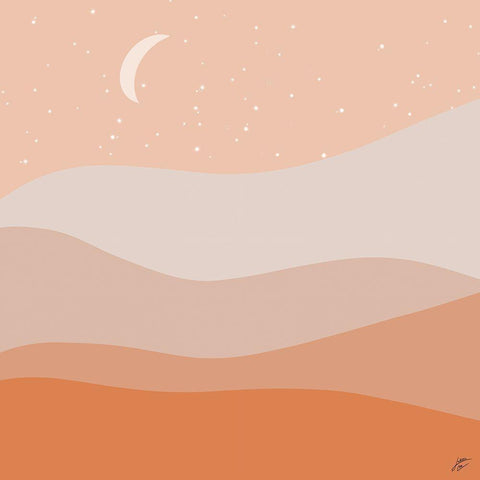 Desert Night White Modern Wood Framed Art Print by Lee, Judson