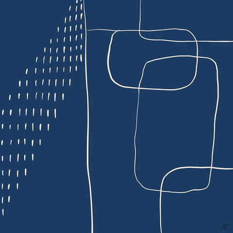 Dash and Boxes II Black Modern Wood Framed Art Print with Double Matting by Lee, Judson