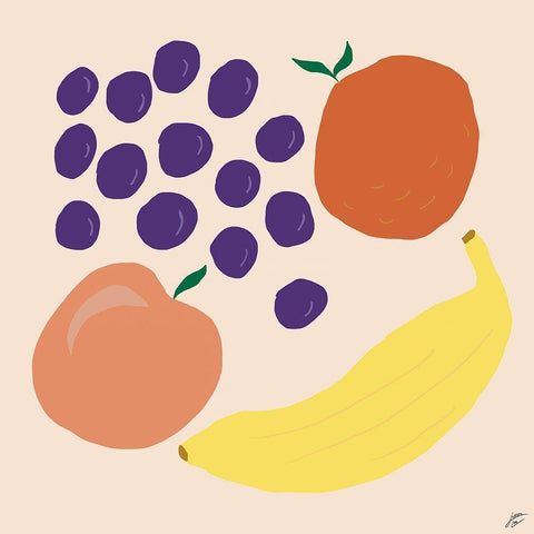 Fruit Plate I White Modern Wood Framed Art Print by Lee, Judson