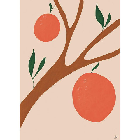 Orange Tree II Black Modern Wood Framed Art Print with Double Matting by Lee, Judson